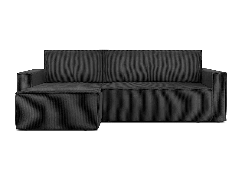 Canapé d'angle universel - gauche / droit - avec fonction couchage - avec coffre de rangement - Gris - NAPI