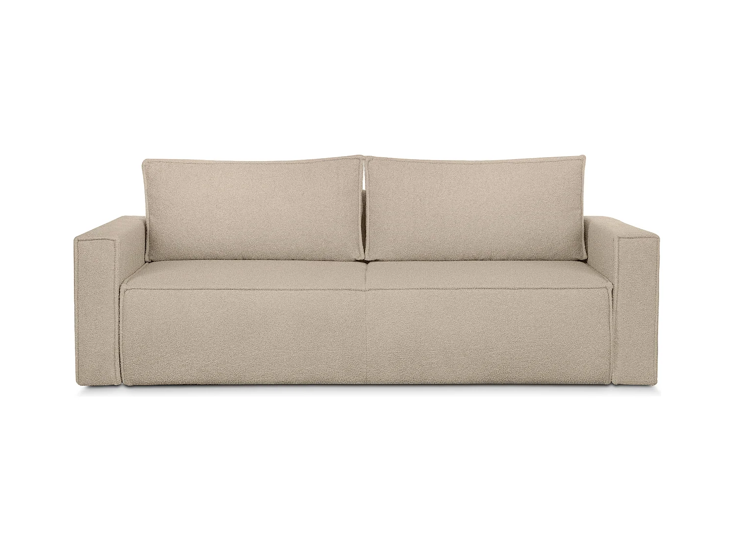 Canapé 3 places convertible - avec fonction couchage - avec coffre de rangement - Beige clair - NAPI II