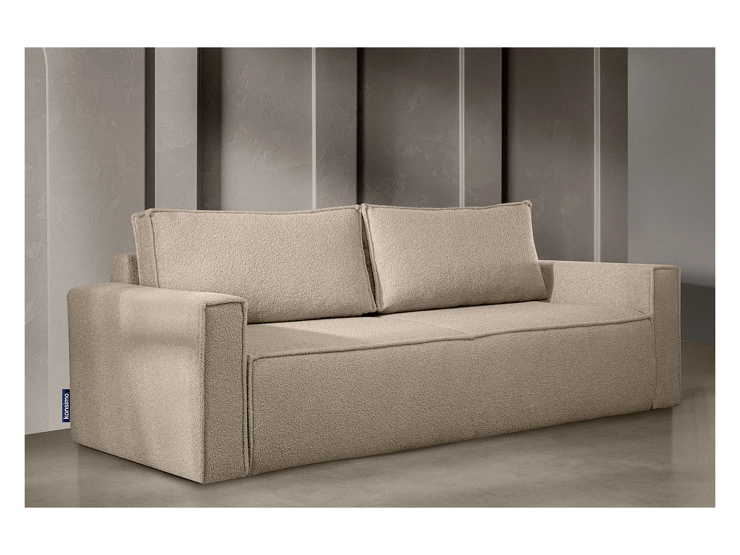 Canapé 3 places convertible - avec fonction couchage - avec coffre de rangement - Beige clair - NAPI II