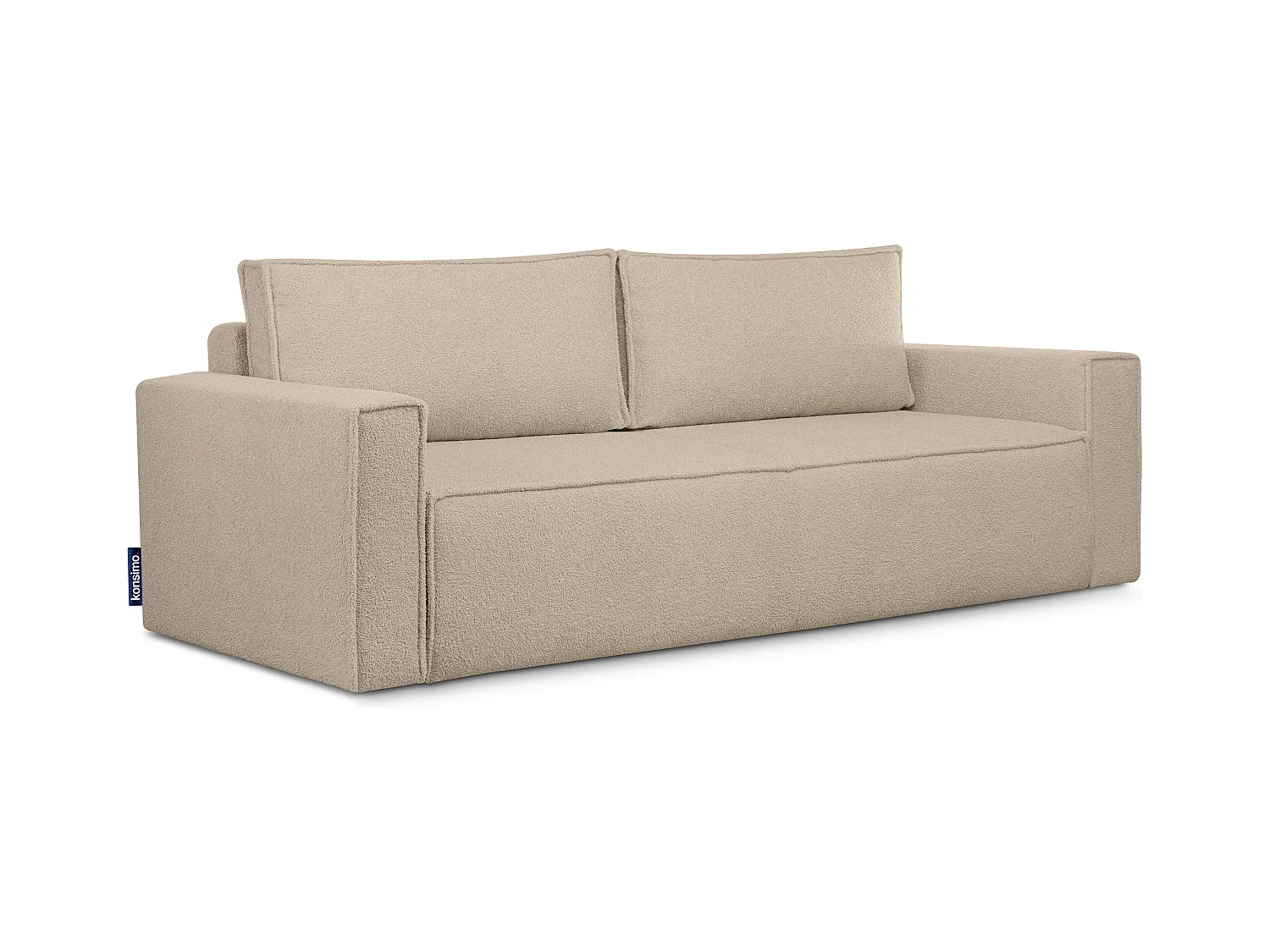 Canapé 3 places convertible - avec fonction couchage - avec coffre de rangement - Beige clair - NAPI II