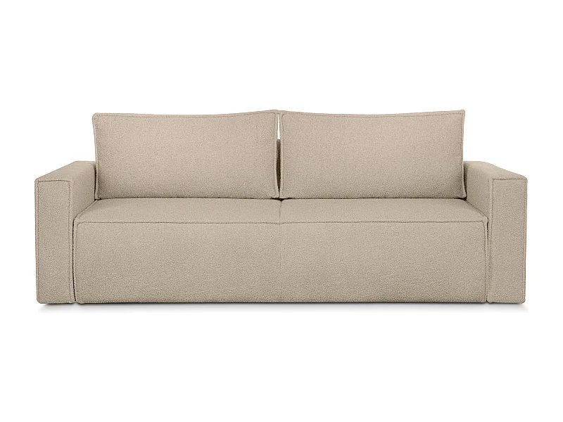 Canapé 3 places convertible - avec fonction couchage - avec coffre de rangement - Beige clair - NAPI II