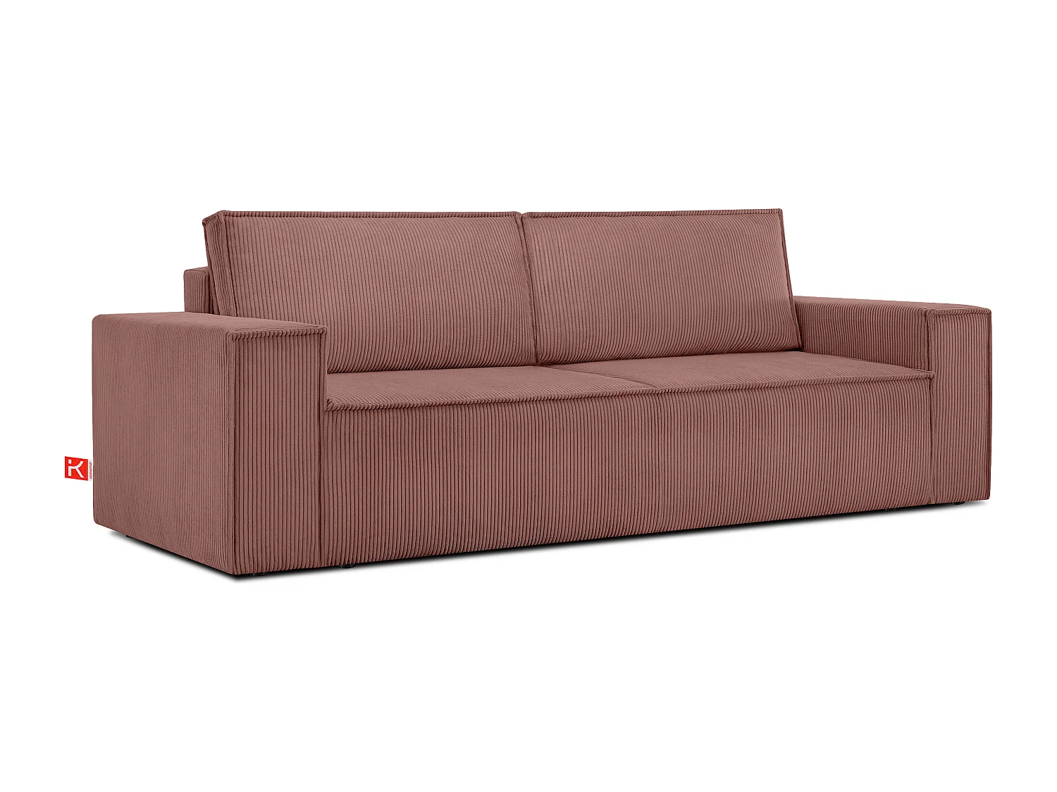 Canapé 3 places convertible - avec fonction couchage - avec coffre de rangement - Rose - NAPI