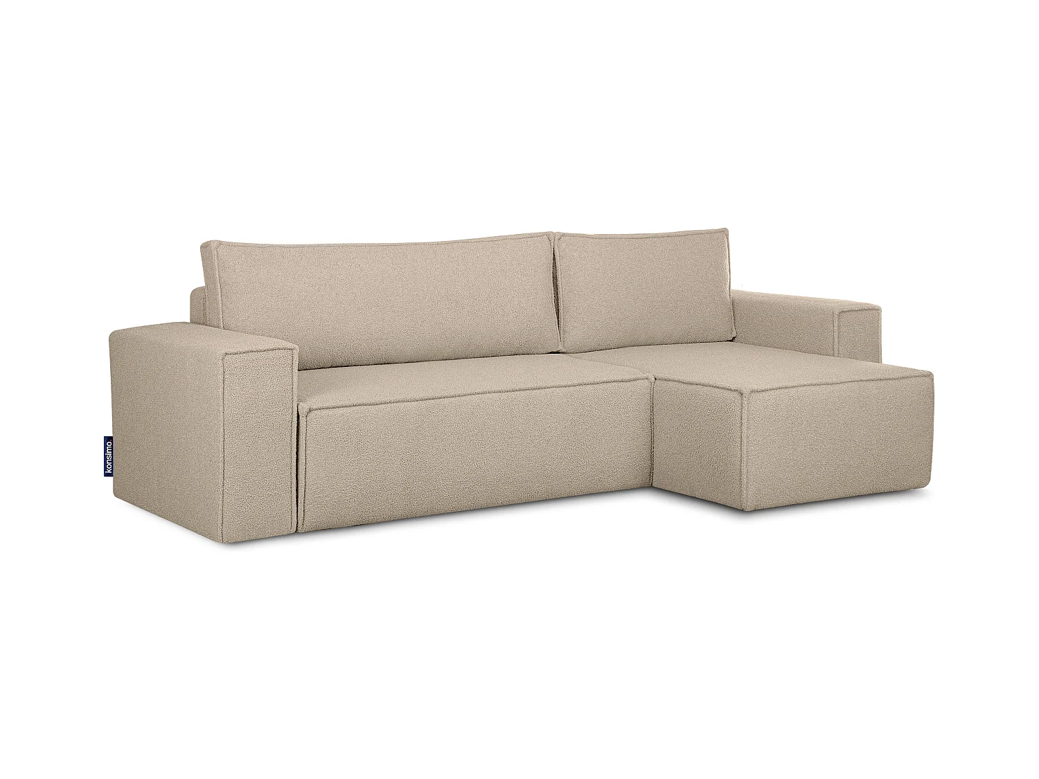 Canapé d'angle universel - gauche / droit - avec fonction couchage - avec coffre de rangement- Beige clair - NAPI II