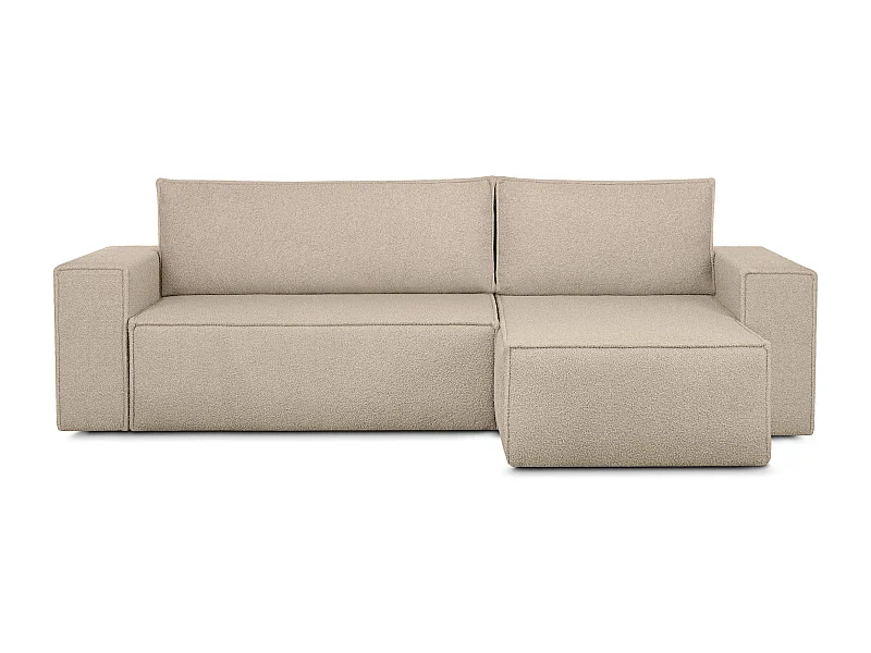 Canapé d'angle universel - gauche / droit - avec fonction couchage - avec coffre de rangement- Beige clair - NAPI II