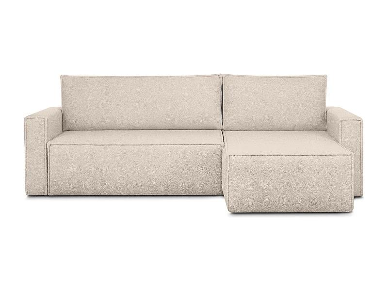 Canapé d'angle universel - gauche / droit - avec fonction couchage - avec coffre de rangement - Modern - ivoire - NAPI II