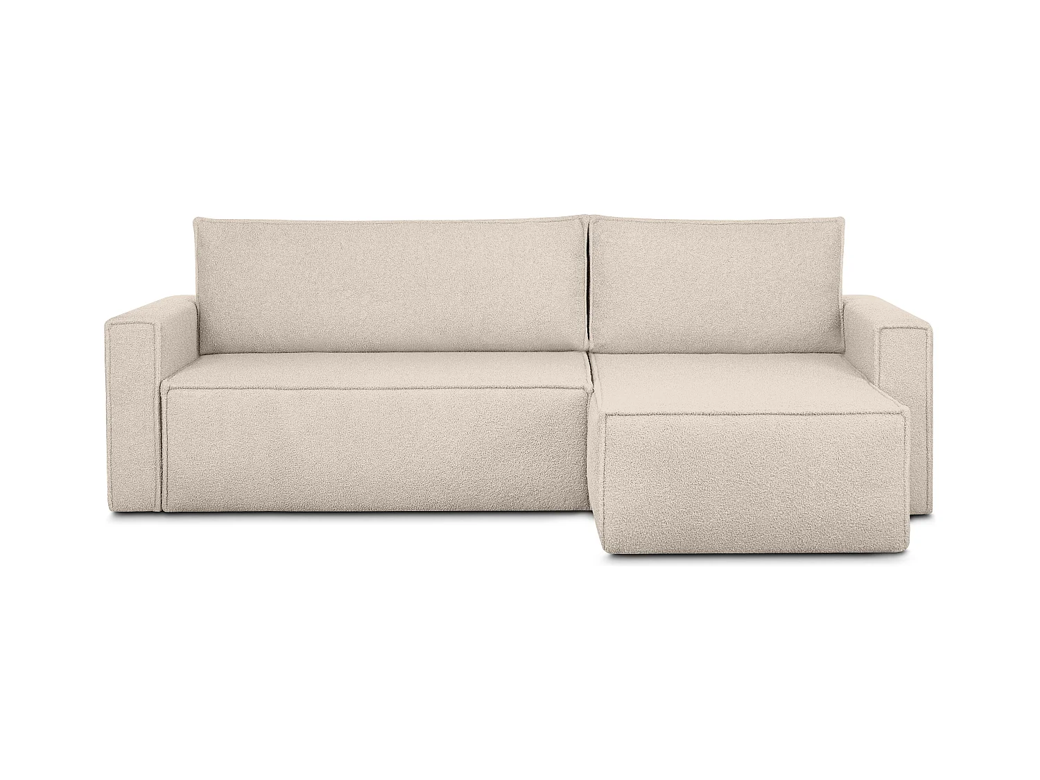 Canapé d'angle universel - gauche / droit - avec fonction couchage - avec coffre de rangement - Modern - ivoire - NAPI II