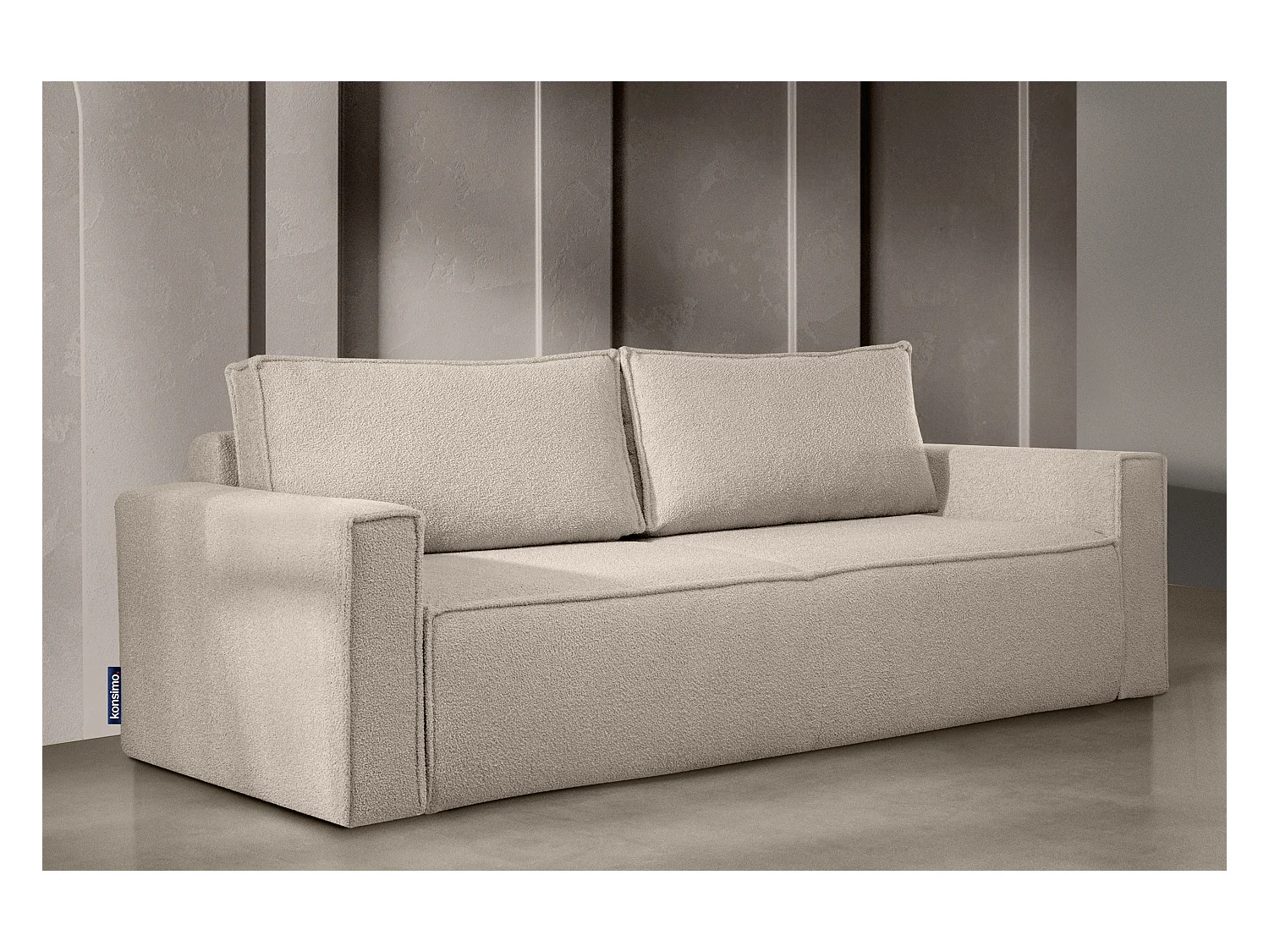 Canapé 3 places convertible - avec fonction couchage - avec coffre de rangement - Ivoire - NAPI II