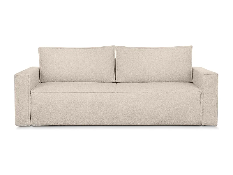 Canapé 3 places convertible - avec fonction couchage - avec coffre de rangement - Ivoire - NAPI II