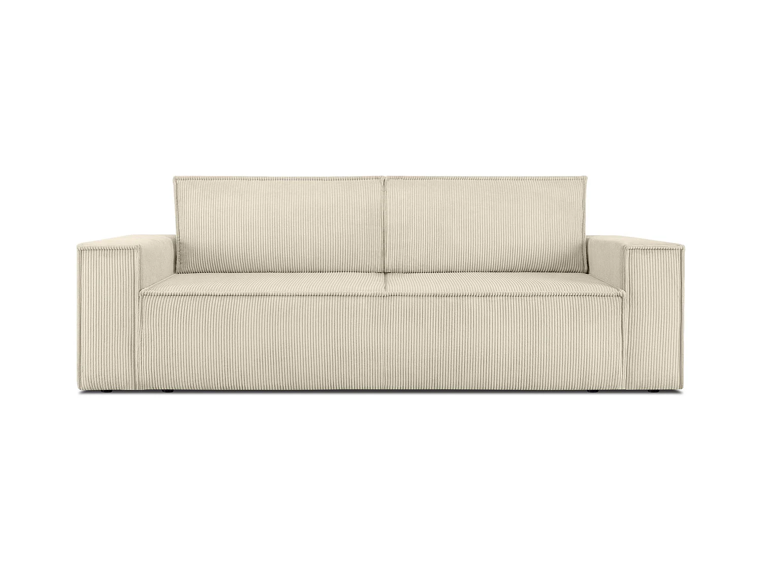 Canapé 3 places convertible - avec fonction couchage - avec coffre de rangement - Créme - NAPI