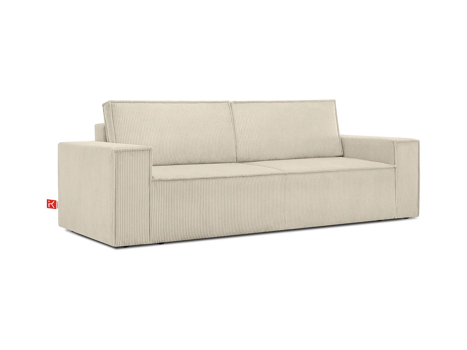 Canapé 3 places convertible - avec fonction couchage - avec coffre de rangement - Créme - NAPI