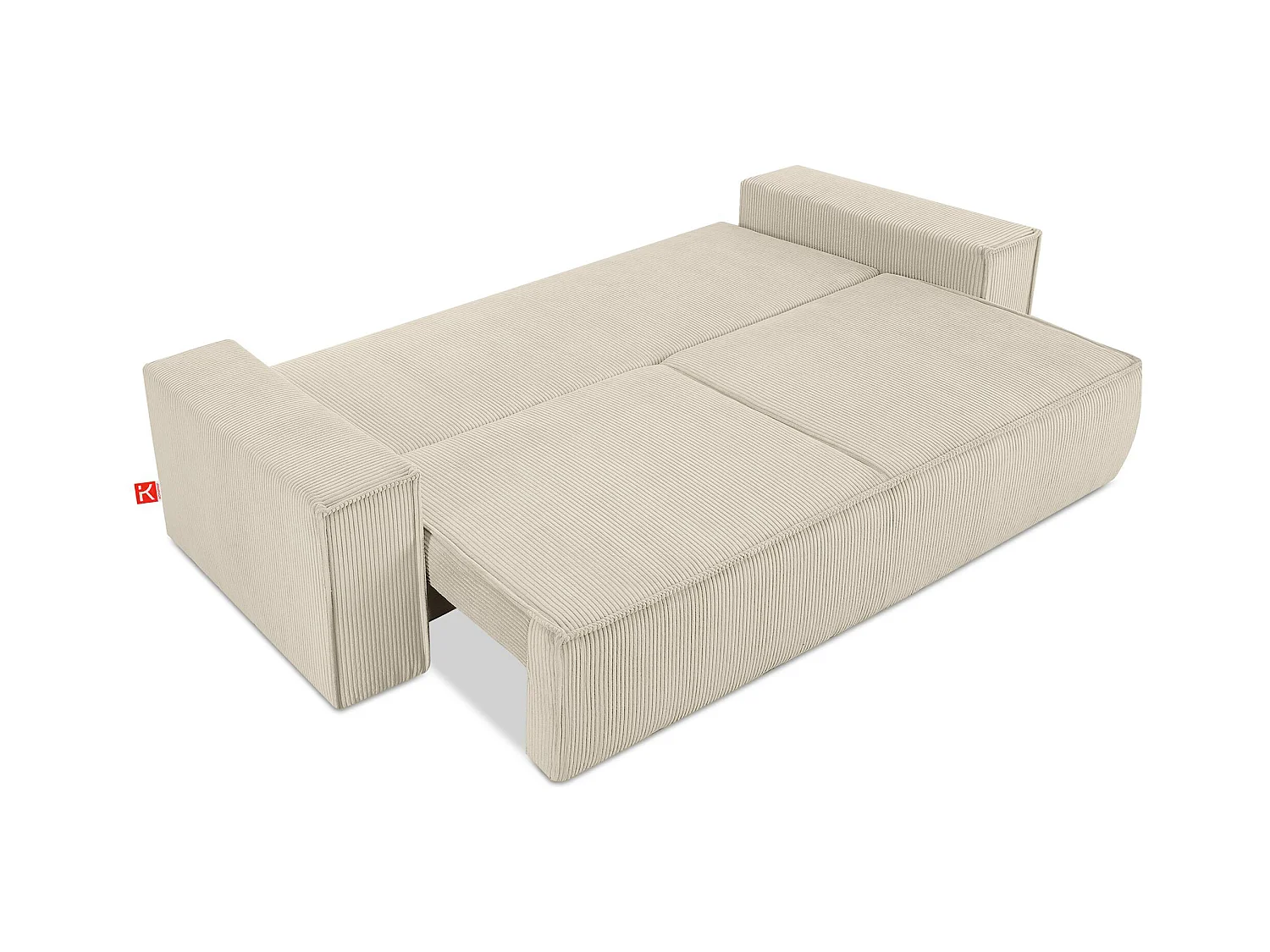 Canapé 3 places convertible - avec fonction couchage - avec coffre de rangement - Créme - NAPI