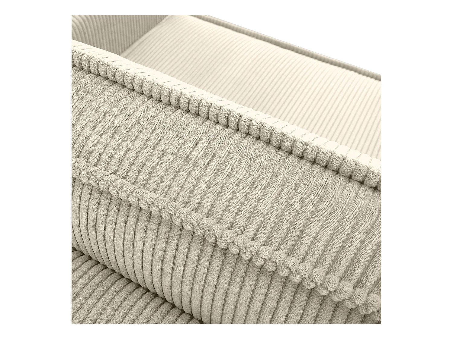 Canapé 3 places convertible - avec fonction couchage - avec coffre de rangement - Créme - NAPI