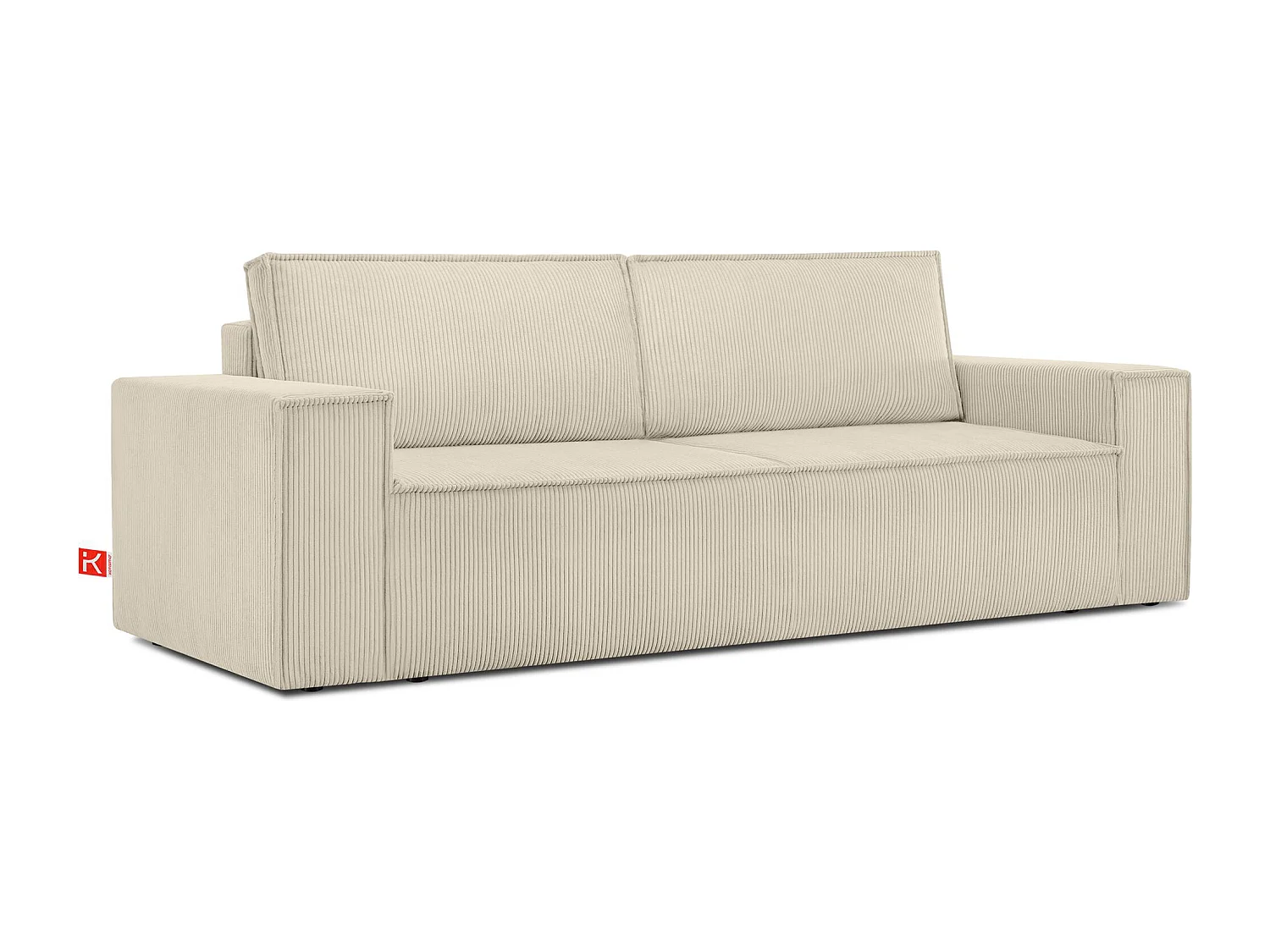 Canapé 3 places convertible - avec fonction couchage - avec coffre de rangement - Créme - NAPI