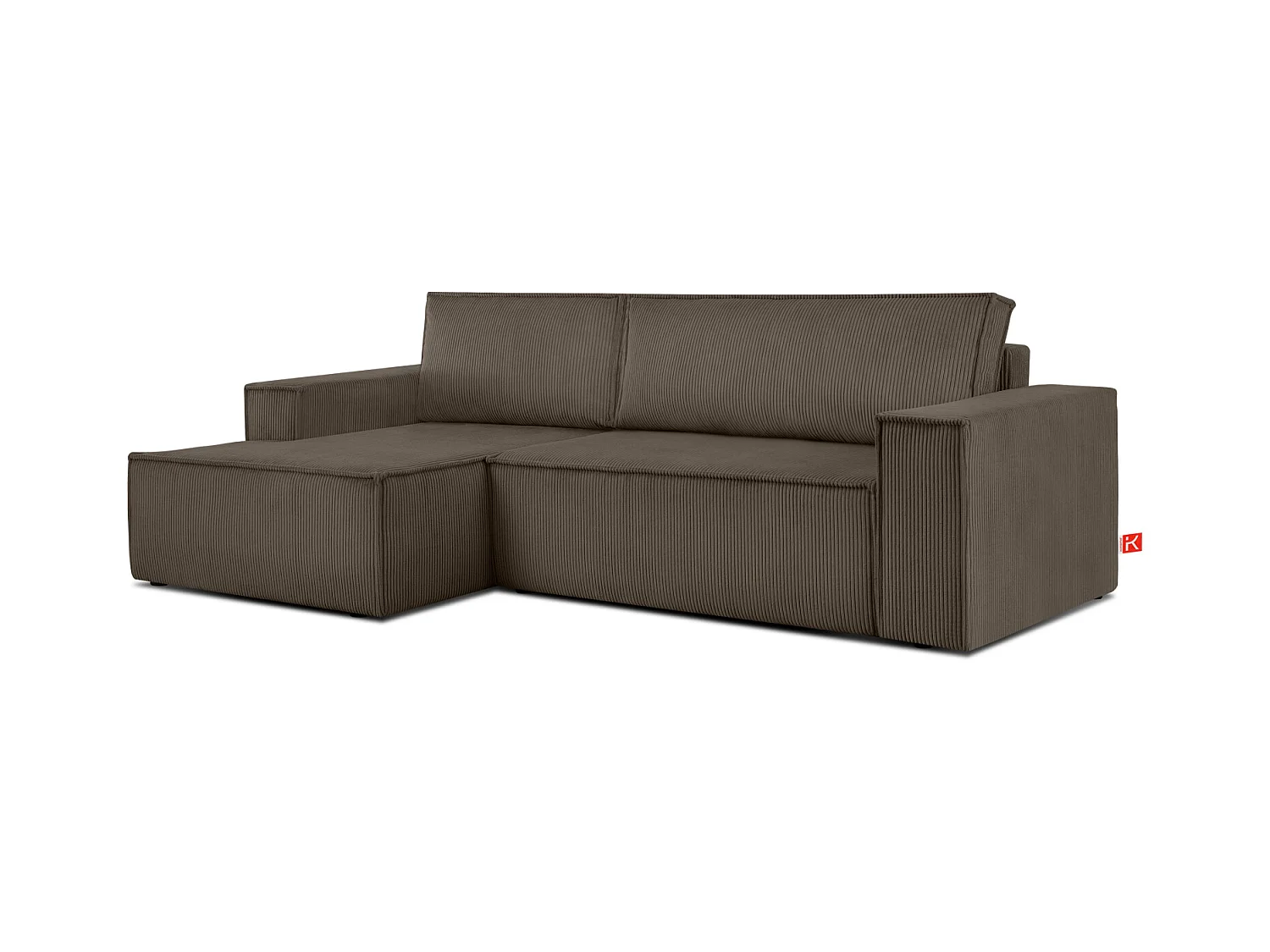 Canapé d'angle - gauche - avec fonction couchage - avec coffre de rangement - Modern - Marron - NAPI