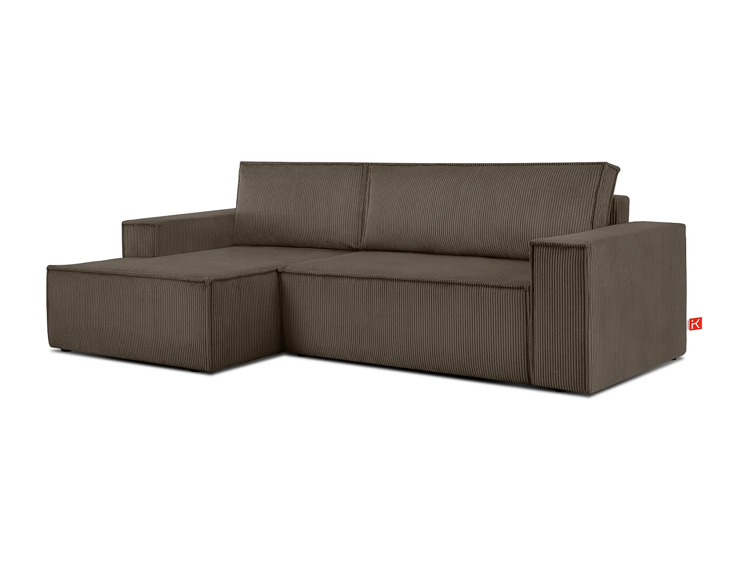 Canapé d'angle - gauche - avec fonction couchage - avec coffre de rangement - Modern - Marron - NAPI