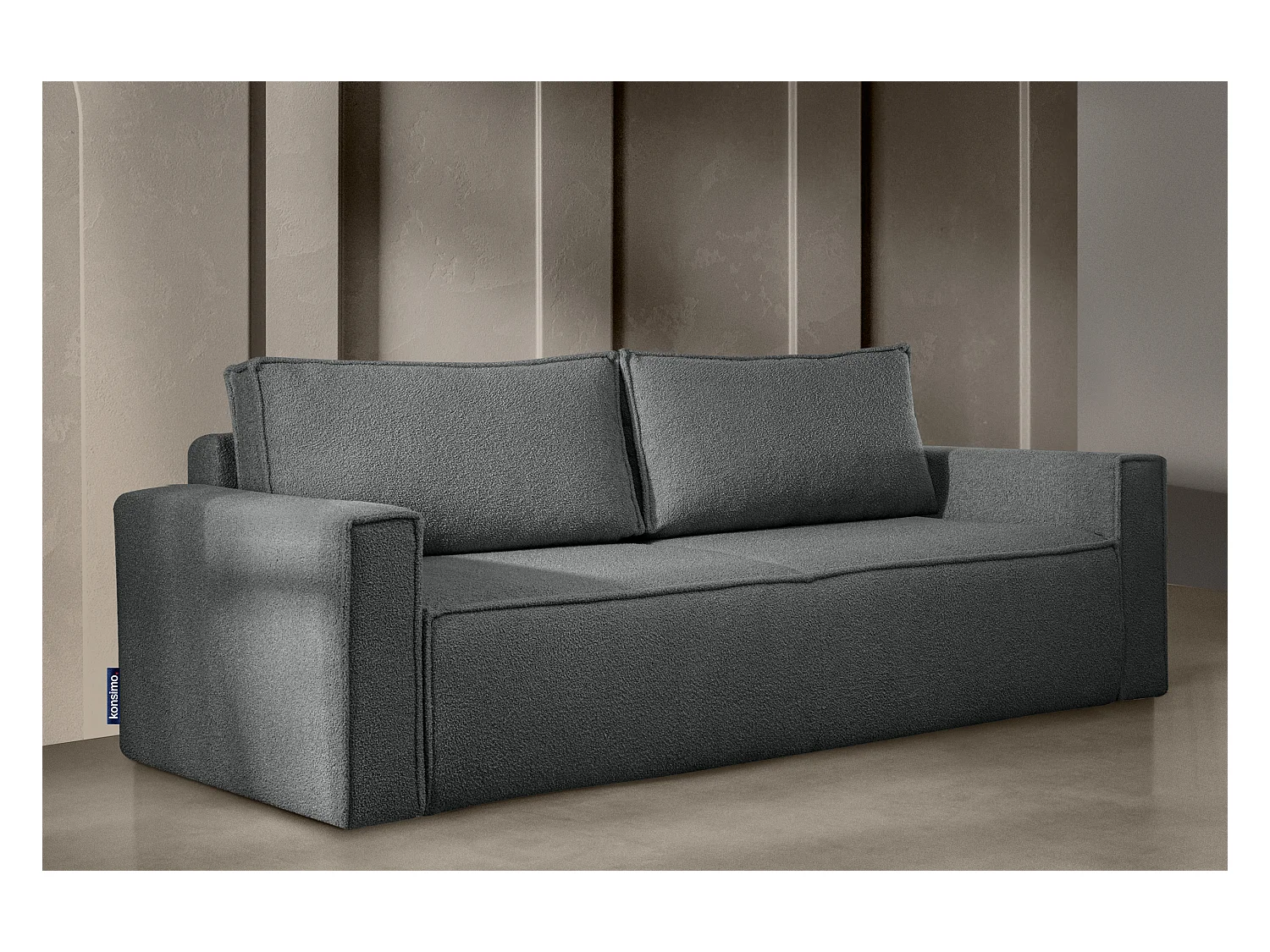 Canapé 3 places convertible - avec fonction couchage - avec coffre de rangement - Graphite - NAPI II