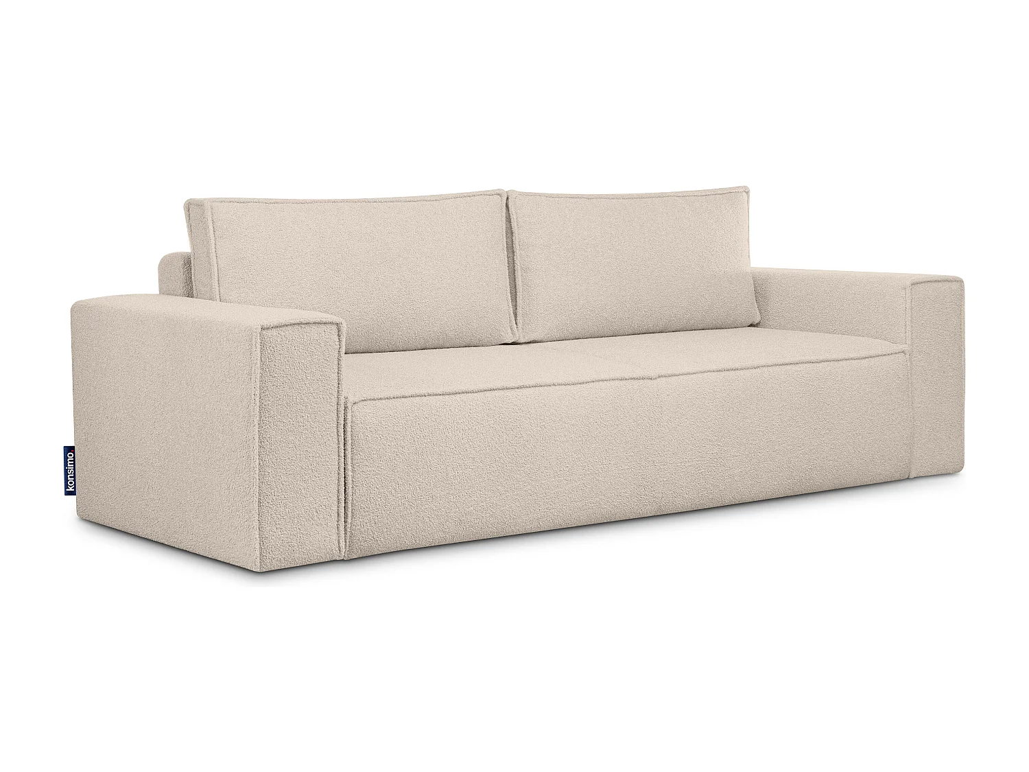 Canapé 3 places convertible - avec fonction couchage - avec coffre de rangement - Ivoire - NAPI II