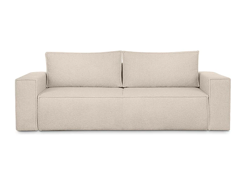 Canapé 3 places convertible - avec fonction couchage - avec coffre de rangement - Ivoire - NAPI II