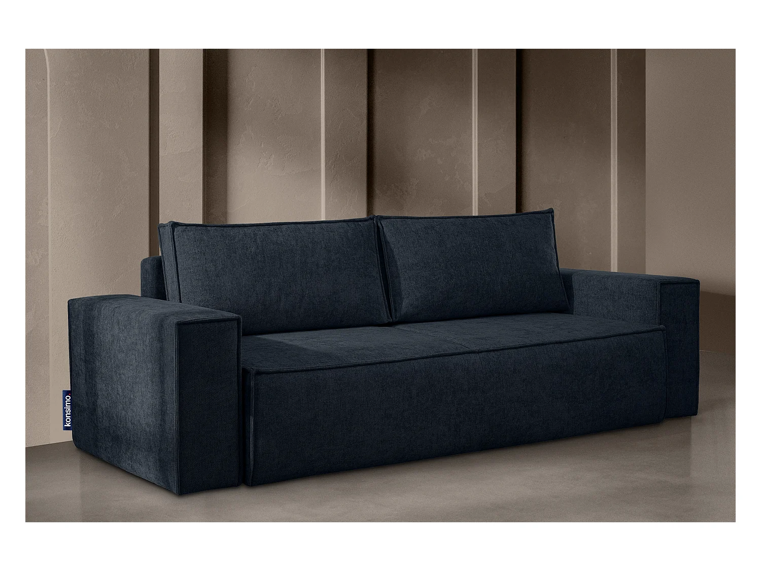 Canapé 3 places convertible - avec fonction couchage - avec coffre de rangement - Bleu - NAPI II