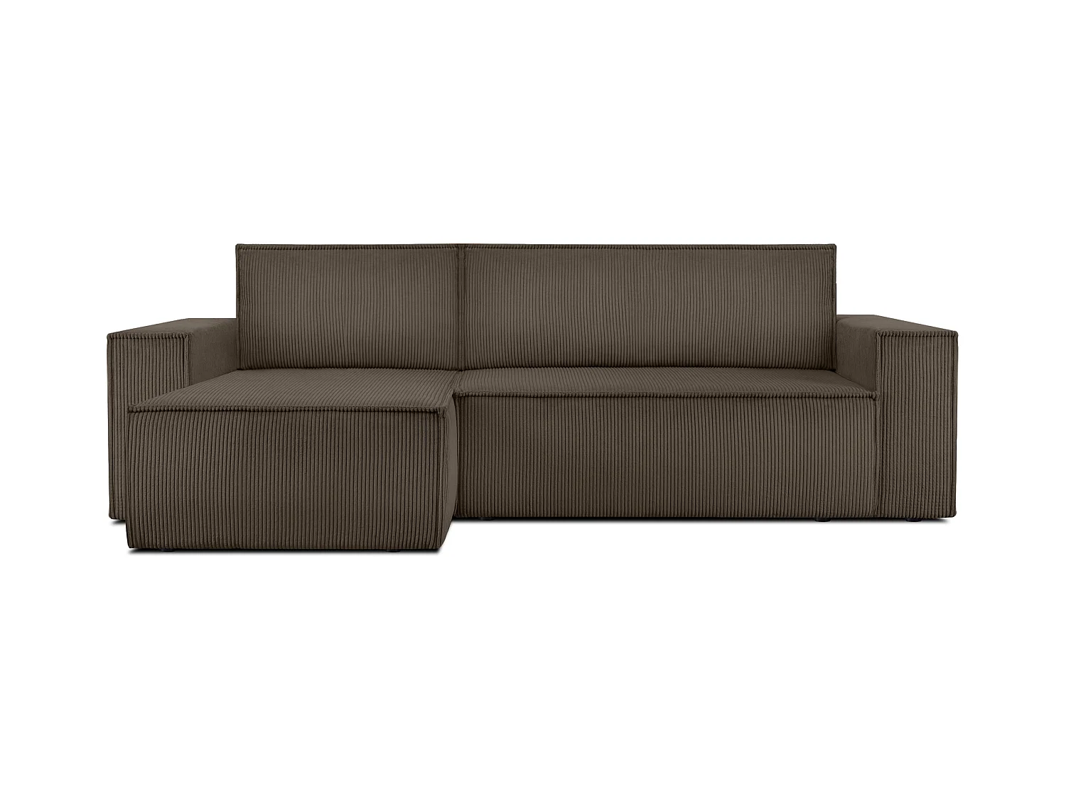 Canapé d'angle universel - gauche / droit - avec fonction couchage - avec coffre de rangement - Marron - NAPI