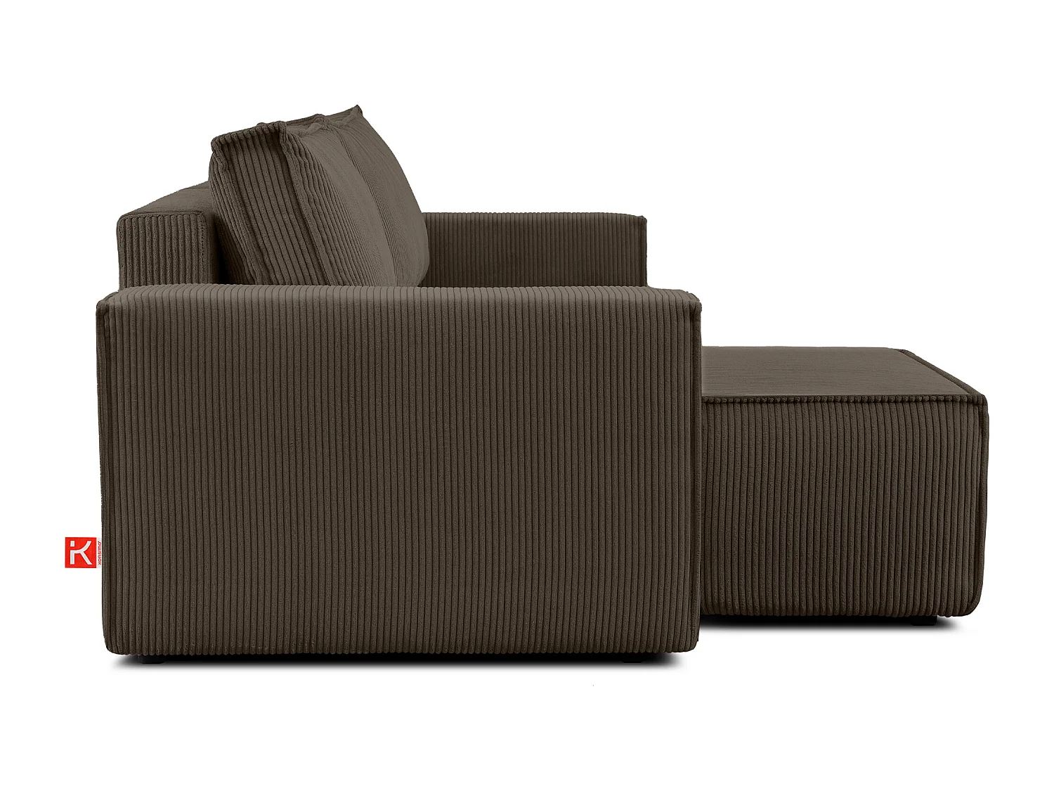 Canapé d'angle universel - gauche / droit - avec fonction couchage - avec coffre de rangement - Marron - NAPI