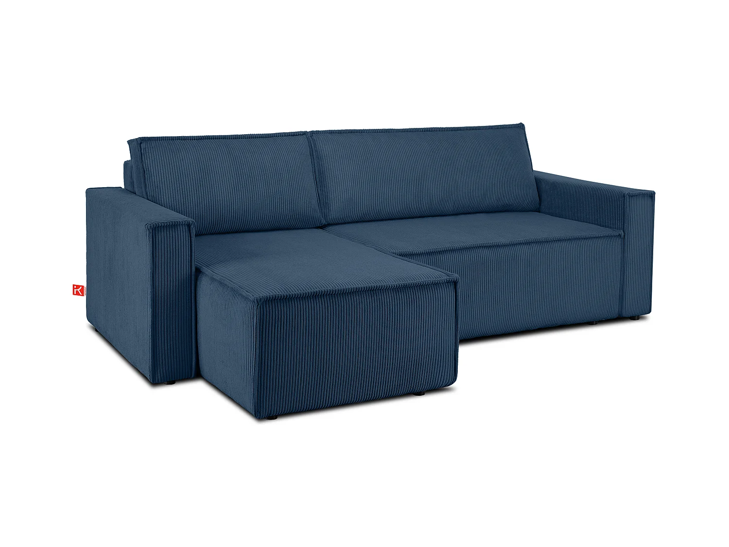 Canapé d'angle universel - gauche / droit - avec fonction couchage - avec coffre de rangementg - Bleu - NAPI