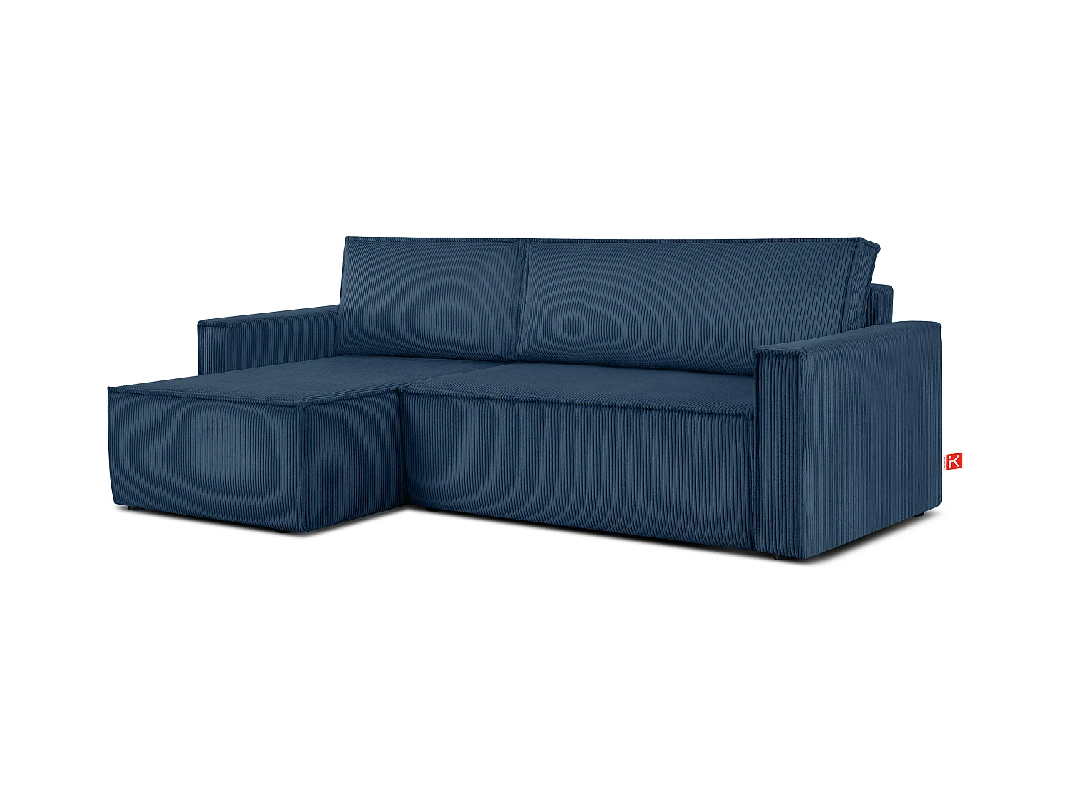 Canapé d'angle universel - gauche / droit - avec fonction couchage - avec coffre de rangementg - Bleu - NAPI