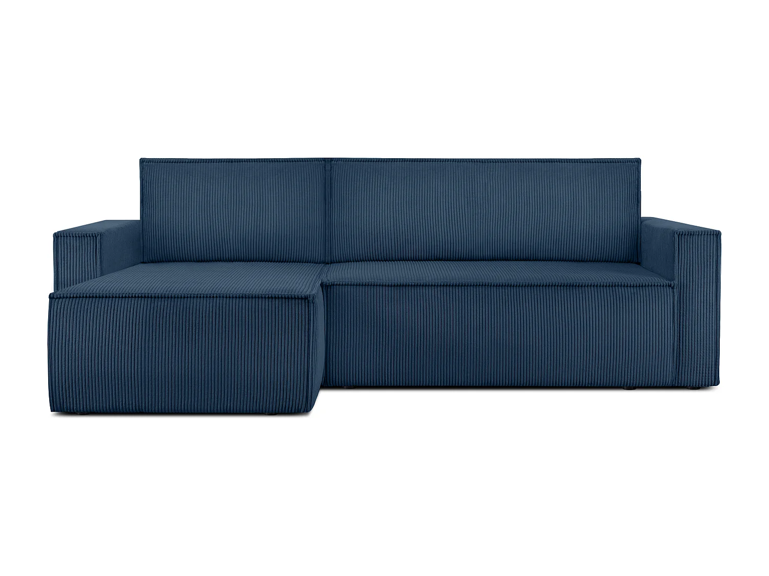 Canapé d'angle universel - gauche / droit - avec fonction couchage - avec coffre de rangementg - Bleu - NAPI