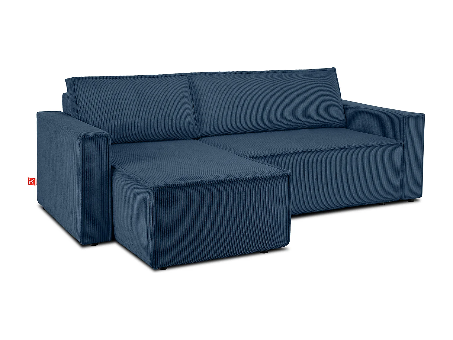 Canapé d'angle universel - gauche / droit - avec fonction couchage - avec coffre de rangementg - Bleu - NAPI