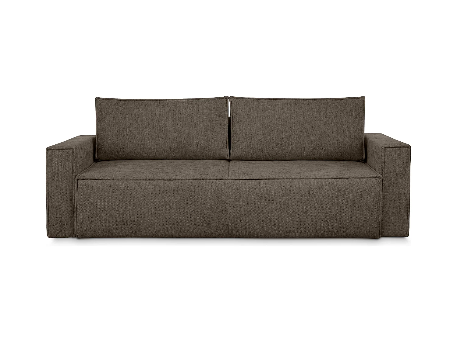 Canapé 3 places convertible - avec fonction couchage - avec coffre de rangement - Marron - NAPI II