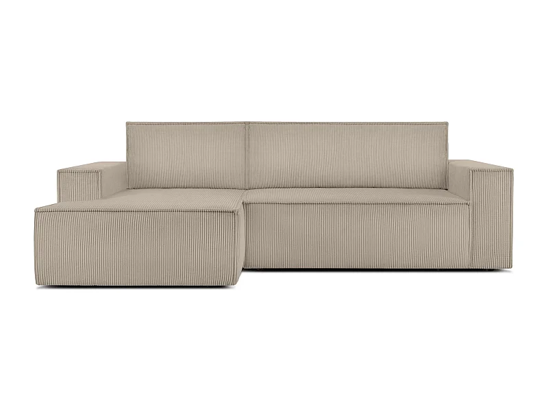 Canapé d'angle - gauche - avec fonction couchage - avec coffre de rangement - Modern - beige - NAPI