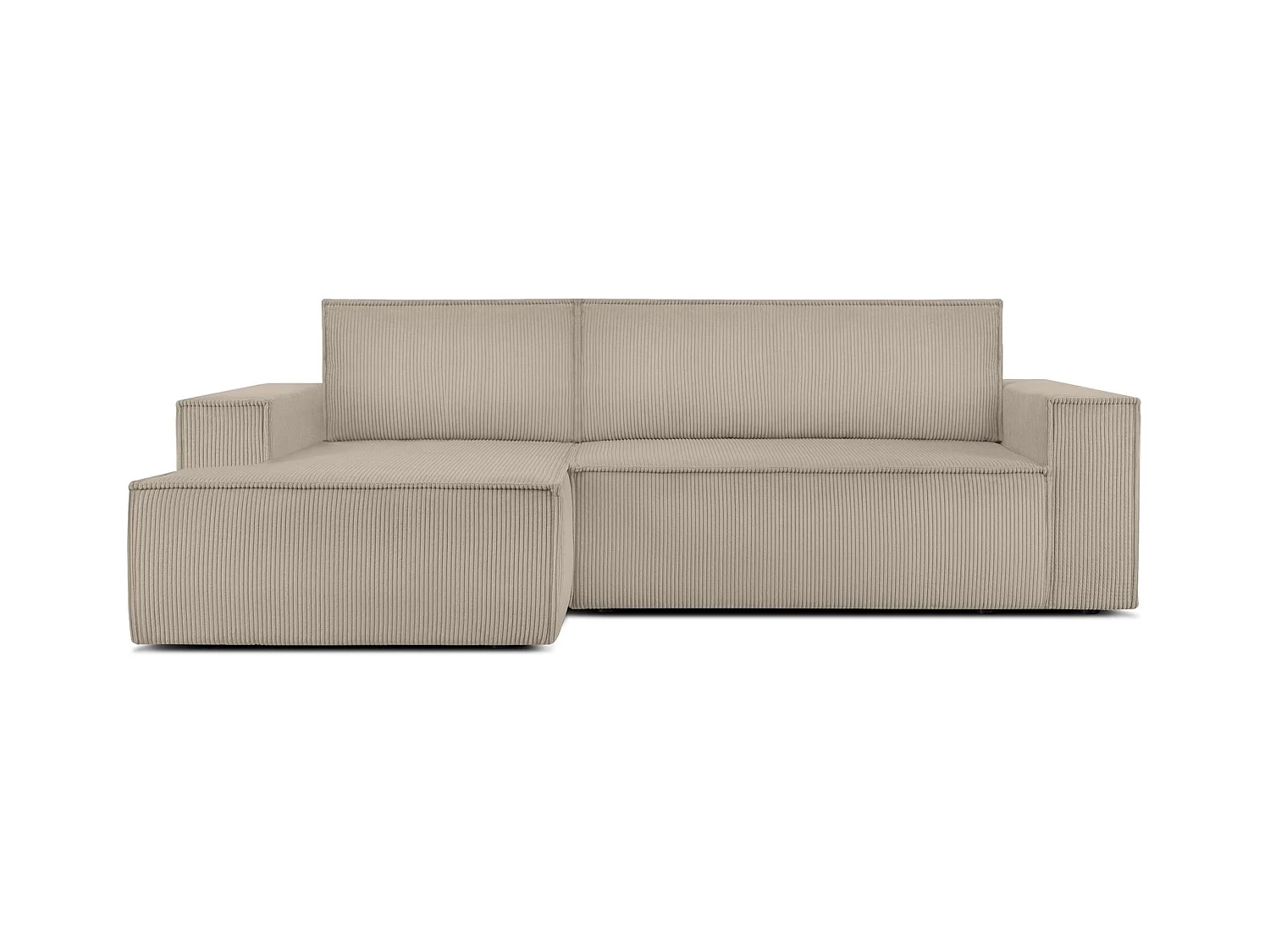 Canapé d'angle - gauche - avec fonction couchage - avec coffre de rangement - Modern - beige - NAPI
