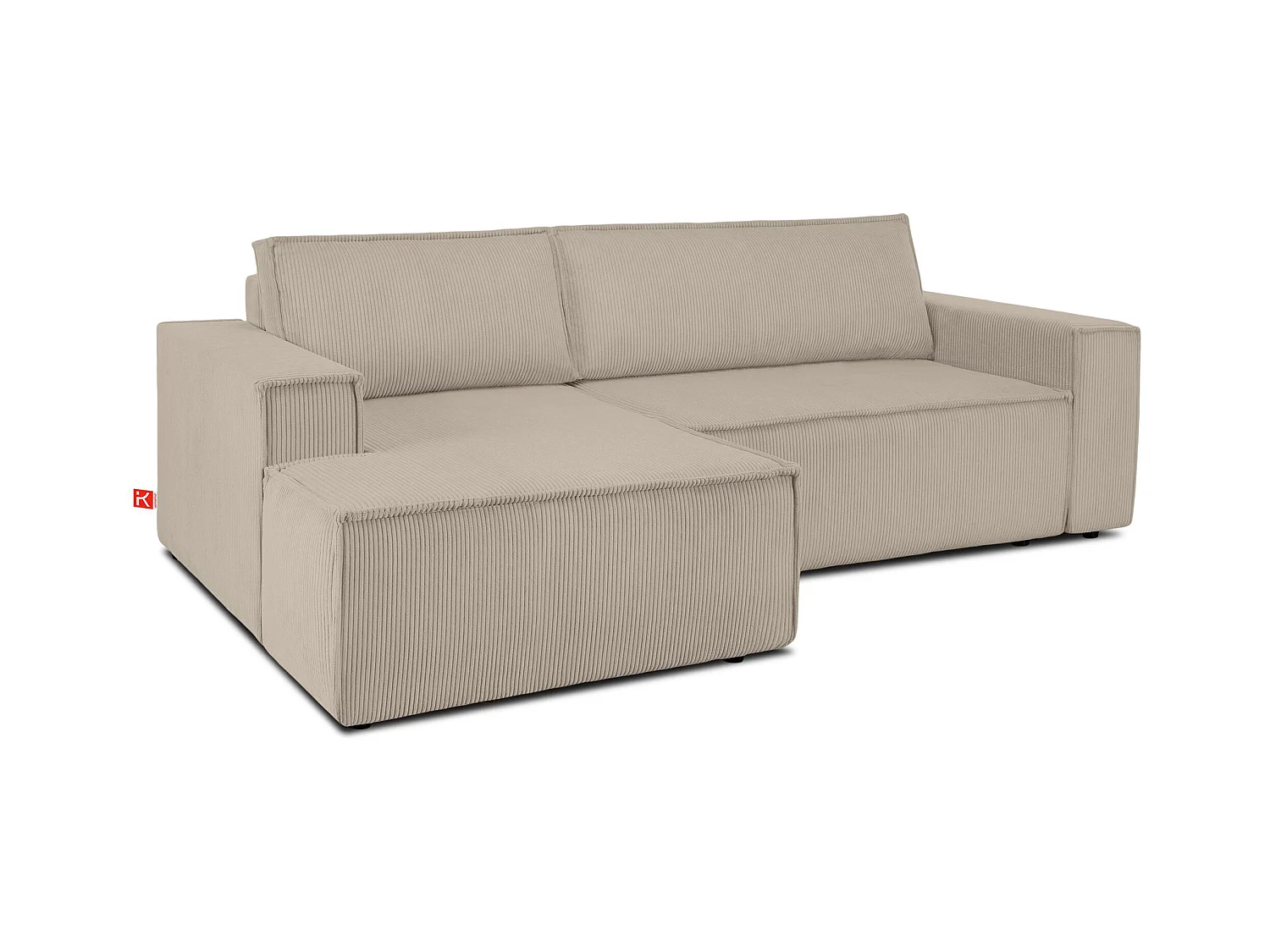 Canapé d'angle - gauche - avec fonction couchage - avec coffre de rangement - Modern - beige - NAPI