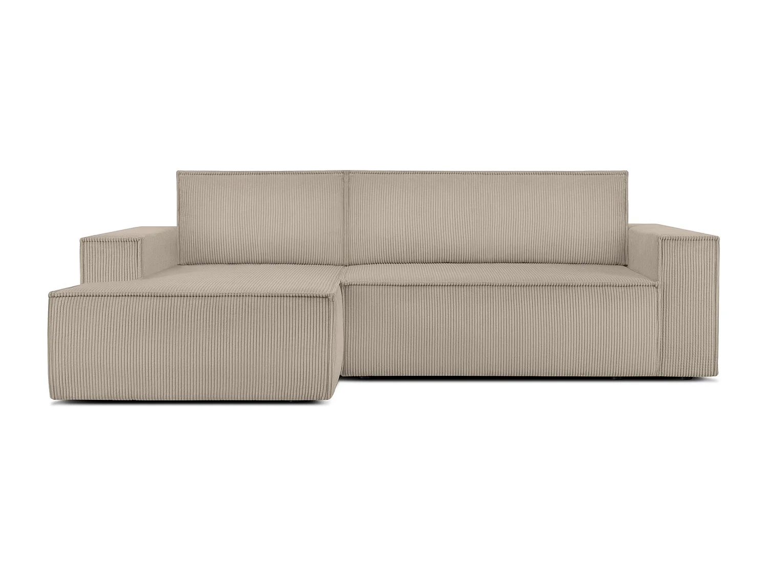 Canapé d'angle - gauche - avec fonction couchage - avec coffre de rangement - Modern - beige - NAPI