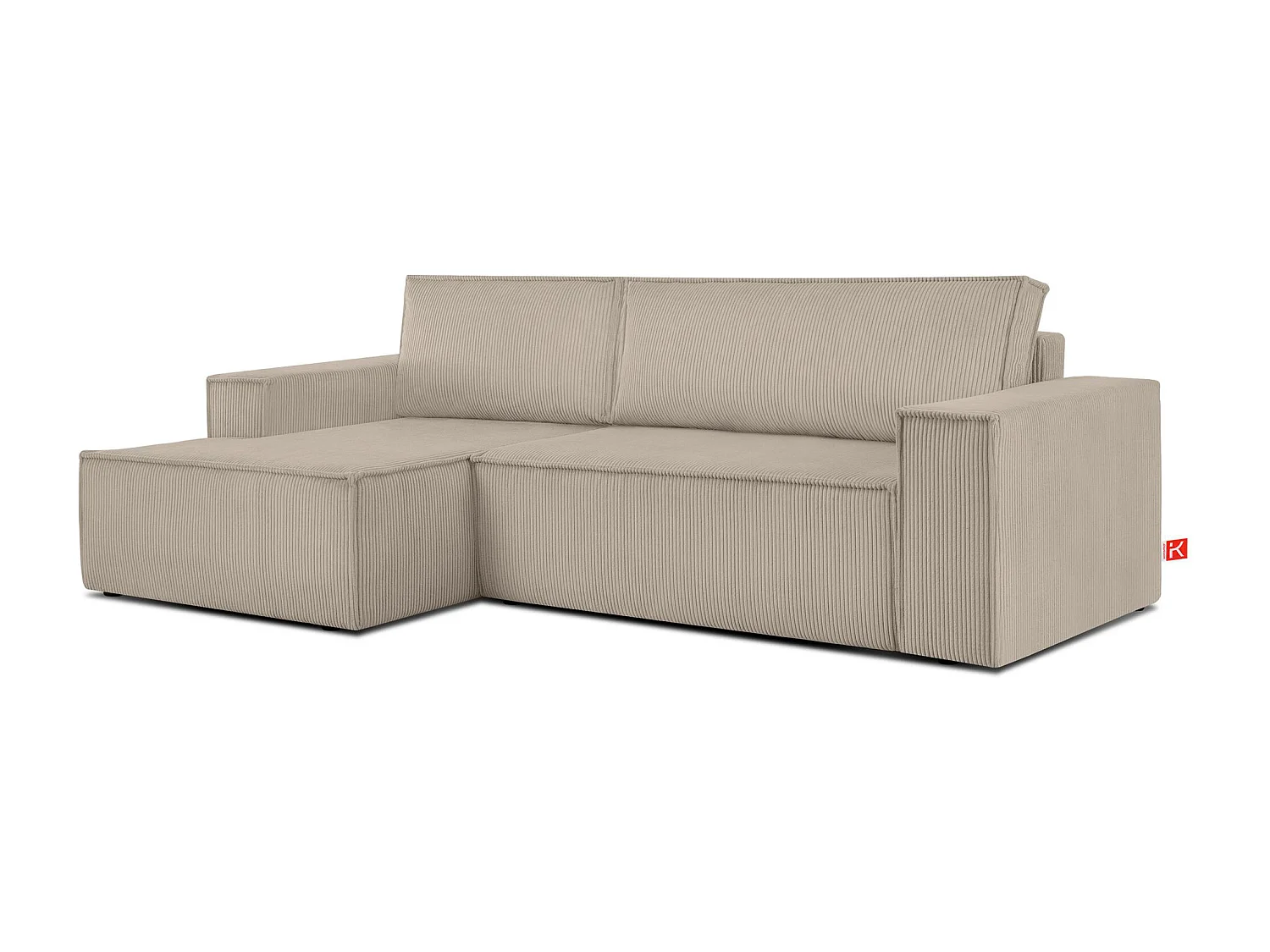 Canapé d'angle - gauche - avec fonction couchage - avec coffre de rangement - Modern - beige - NAPI