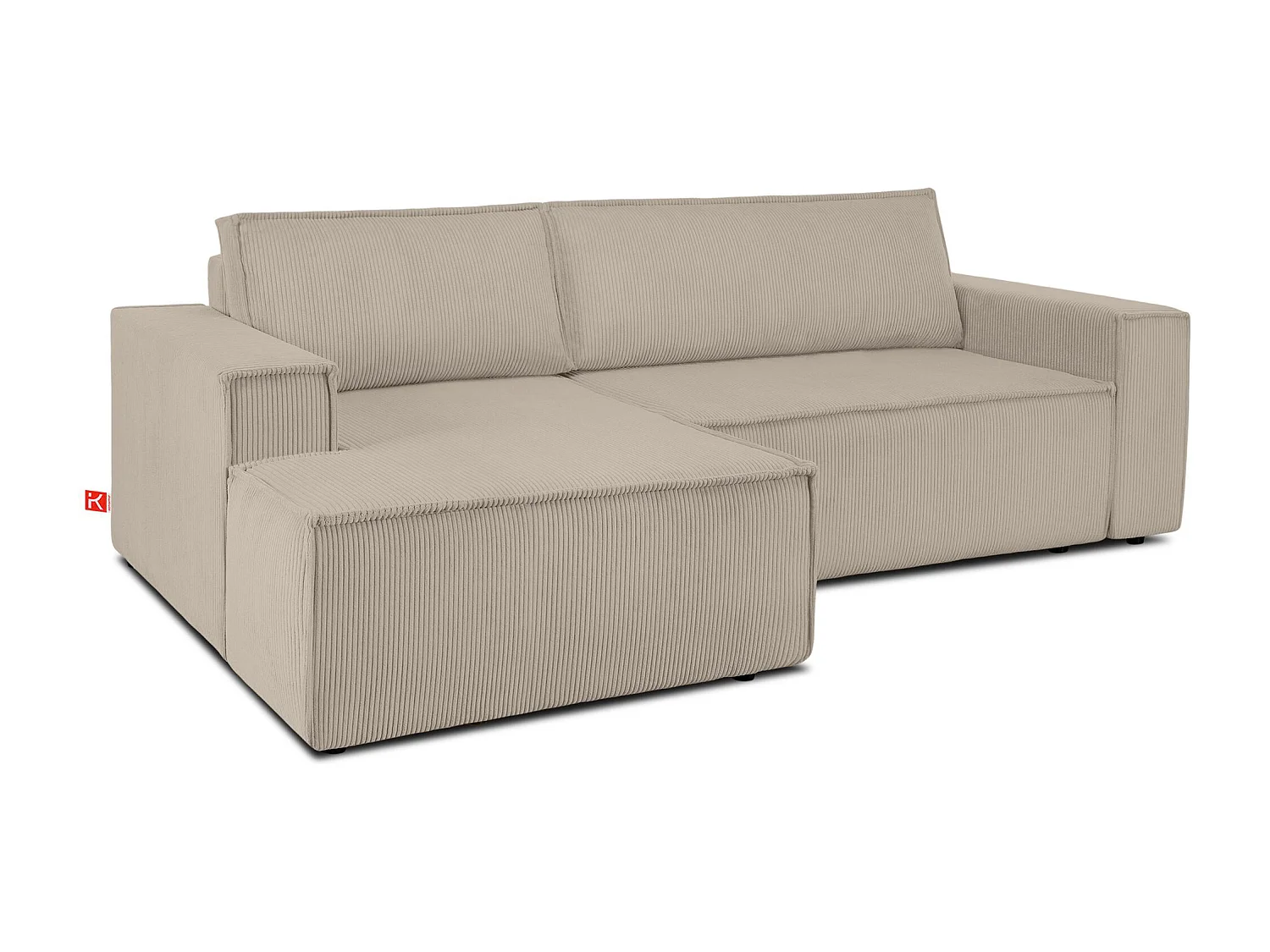 Canapé d'angle - gauche - avec fonction couchage - avec coffre de rangement - Modern - beige - NAPI