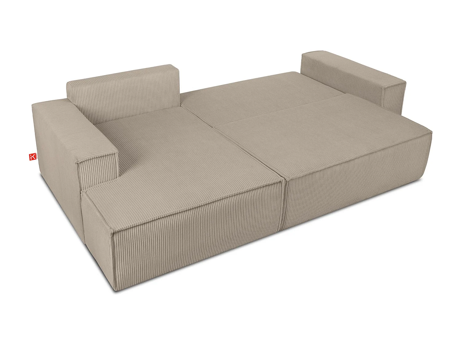 Canapé d'angle - gauche - avec fonction couchage - avec coffre de rangement - Modern - beige - NAPI
