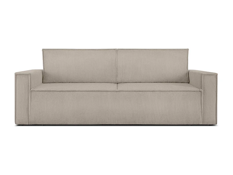 Canapé 3 places convertible - avec fonction couchage - avec coffre de rangement - beige - NAPI