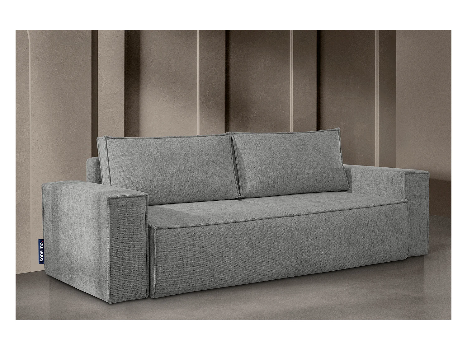 Canapé 3 places convertible - avec fonction couchage - avec coffre de rangement - Gris - NAPI II