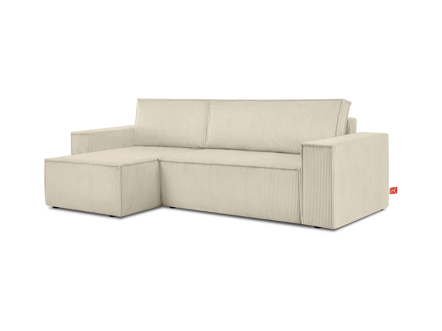 Canapé d'angle universel - gauche / droit - avec fonction couchage - avec coffre de rangement - Créme - NAPI