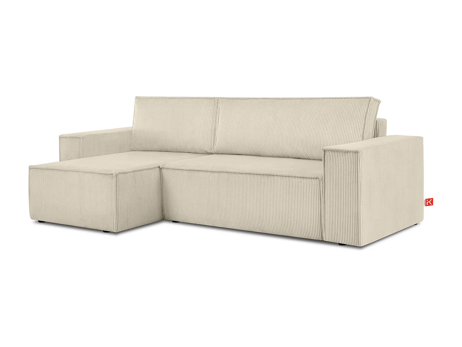 Canapé d'angle universel - gauche / droit - avec fonction couchage - avec coffre de rangement - Créme - NAPI