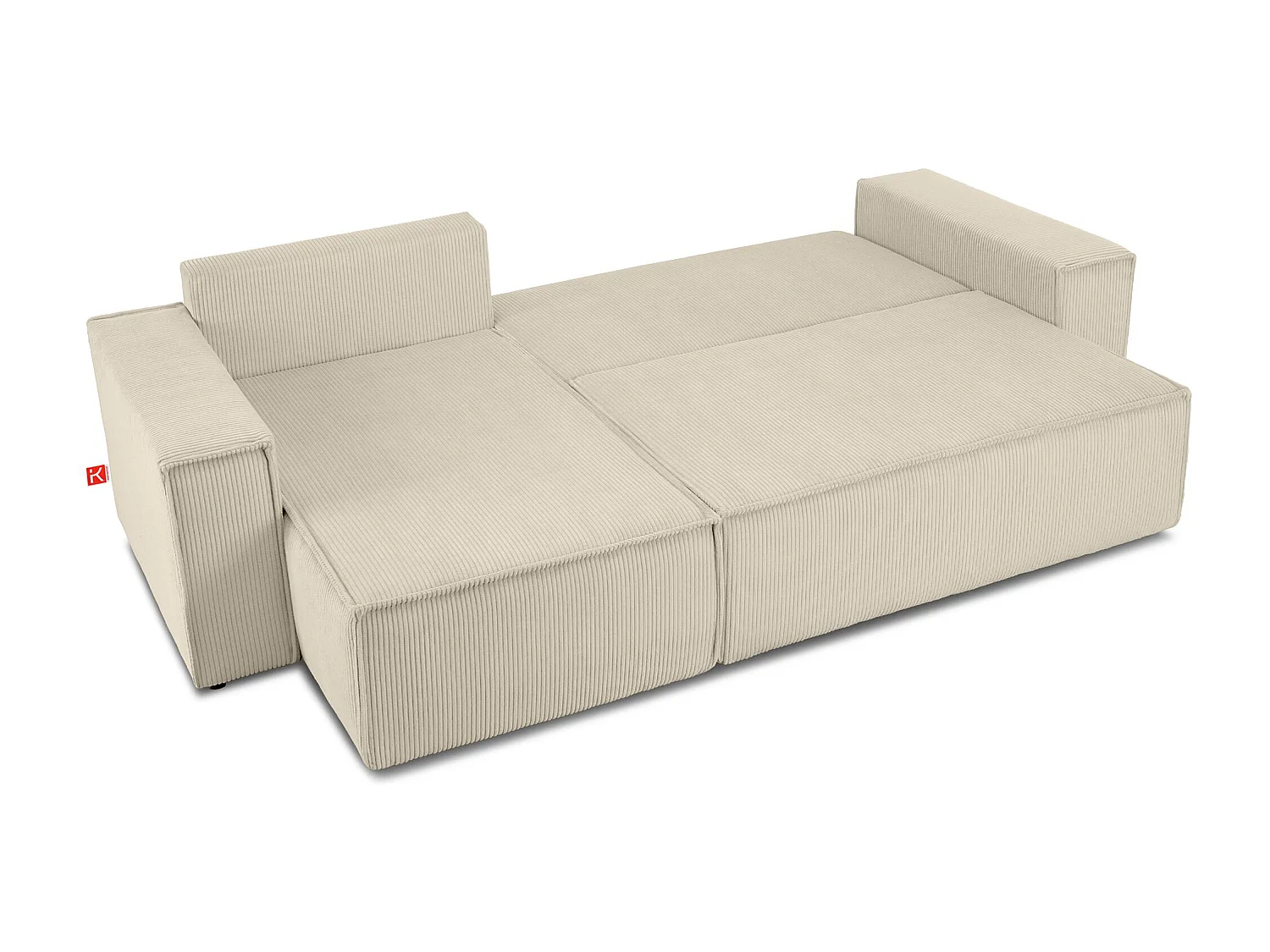 Canapé d'angle universel - gauche / droit - avec fonction couchage - avec coffre de rangement - Créme - NAPI