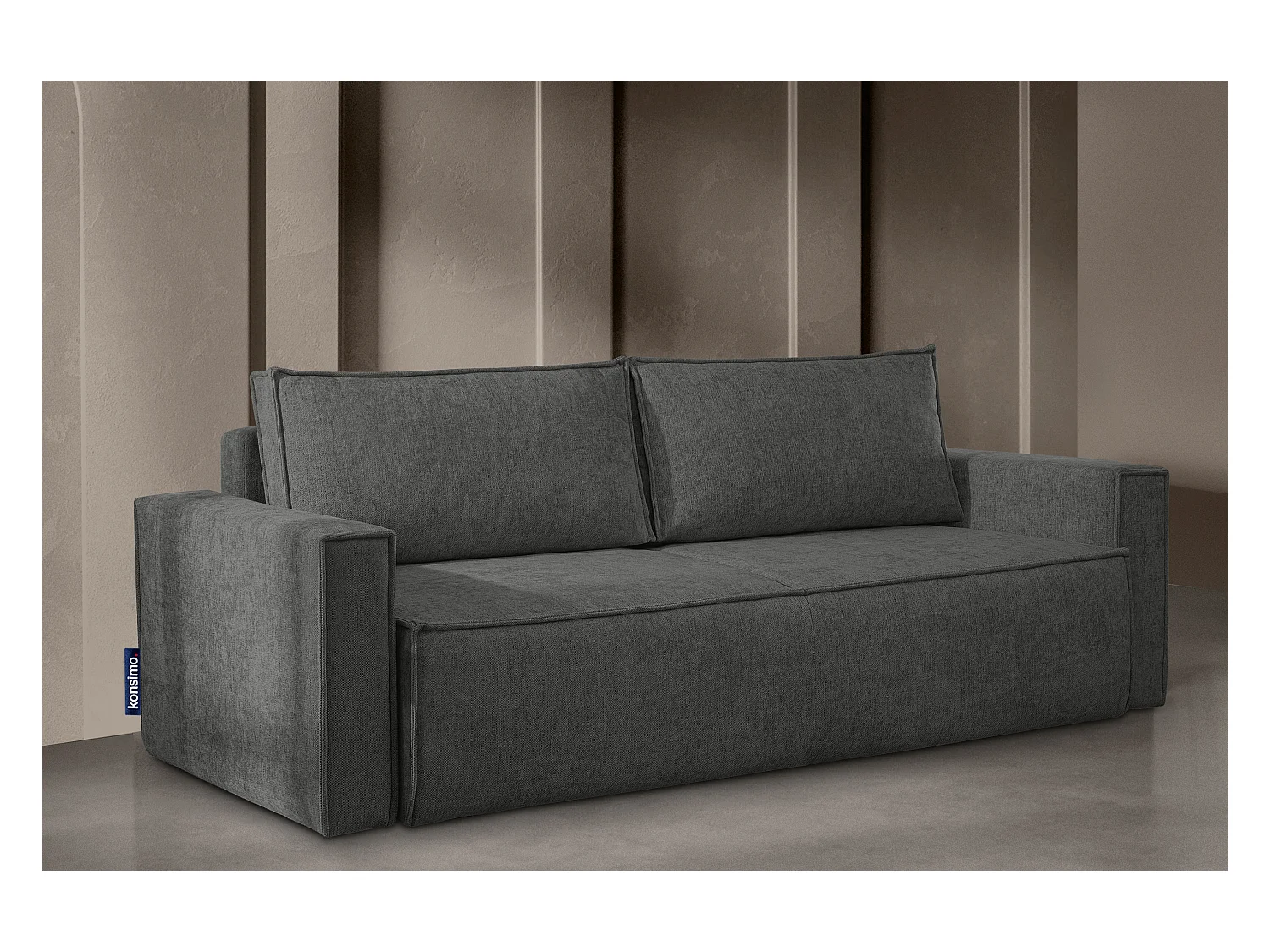 Canapé 3 places convertible - avec fonction couchage - avec coffre de rangement - Argent - NAPI II