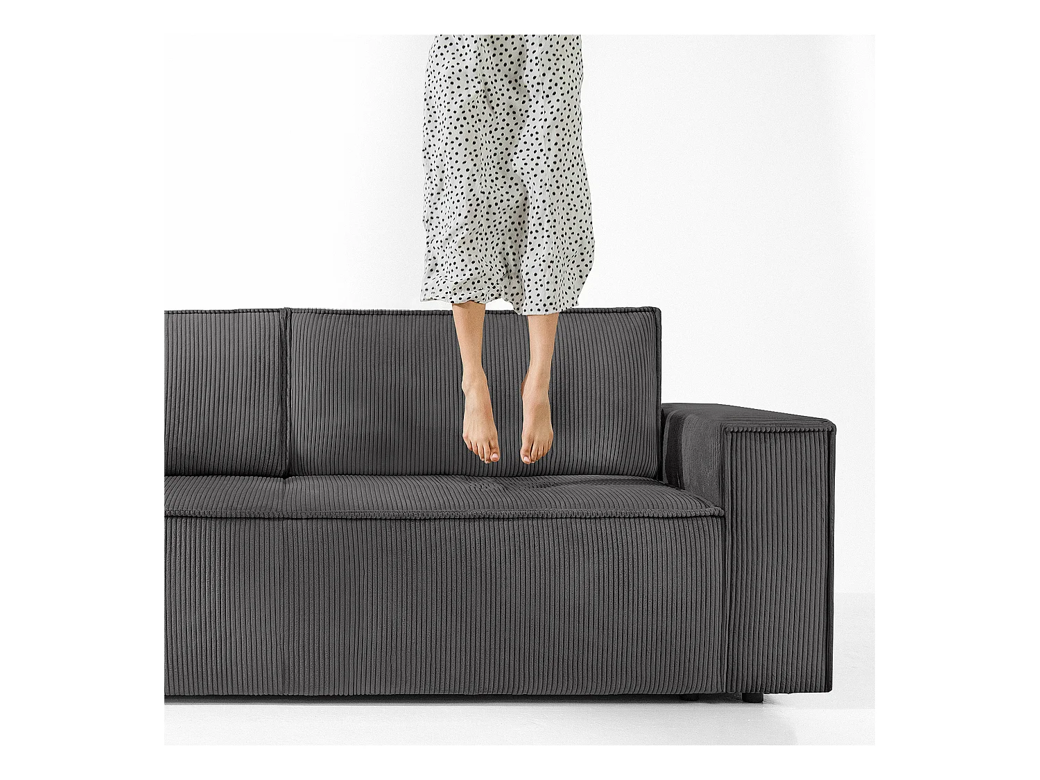 Canapé 3 places convertible - avec fonction couchage - avec coffre de rangement - Gris - NAPI