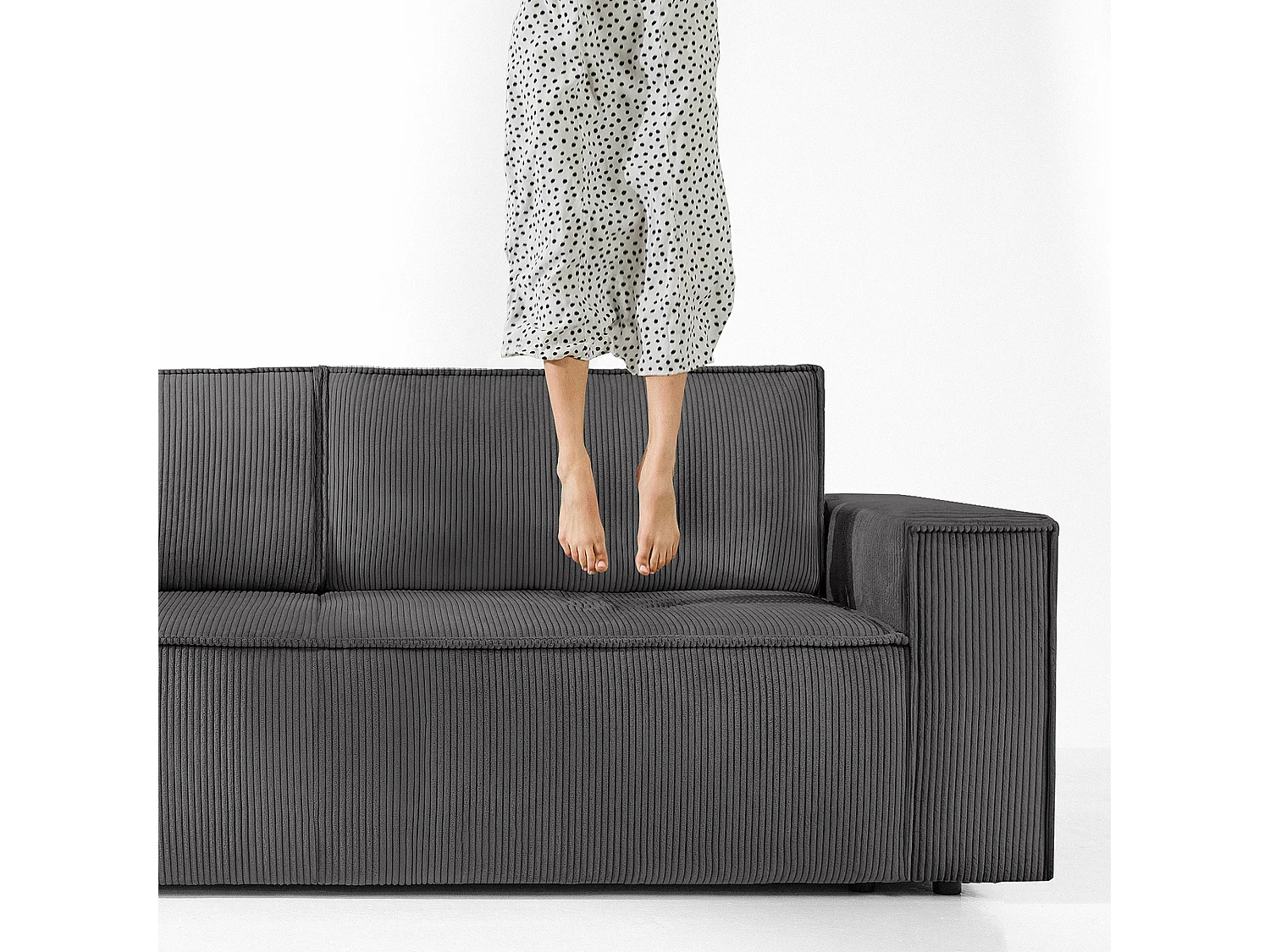 Canapé 3 places convertible - avec fonction couchage - avec coffre de rangement - Gris - NAPI