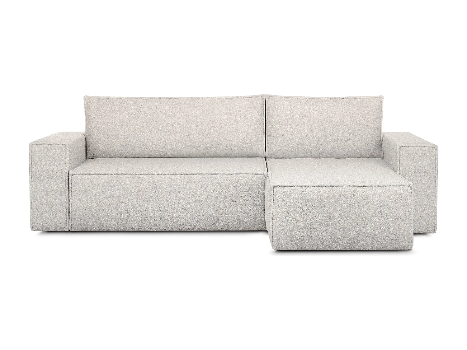 Canapé d'angle universel - gauche / droit - avec fonction couchage - avec coffre de rangement - blanc - NAPI II