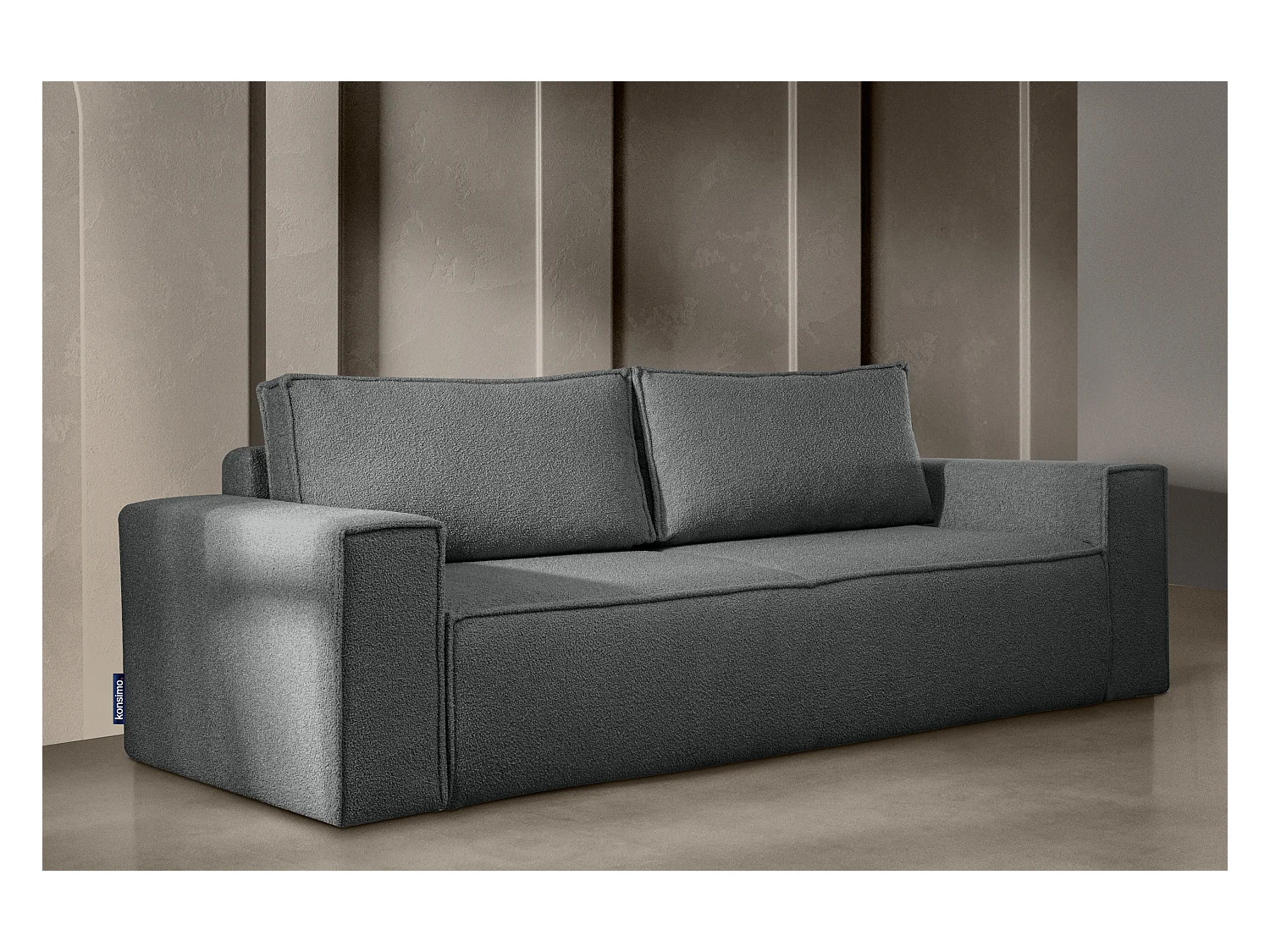 Canapé 3 places convertible - avec fonction couchage - avec coffre de rangement - Graphite - NAPI II