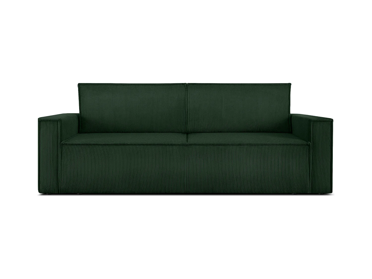Canapé 3 places convertible - avec fonction couchage - avec coffre de rangement - Vert foncé - NAPI