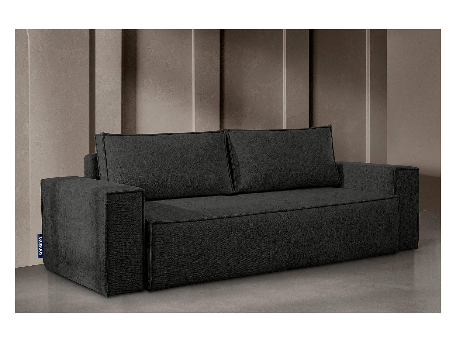 Canapé 3 places convertible - avec fonction couchage - avec coffre de rangement - Anthracite - NAPI II