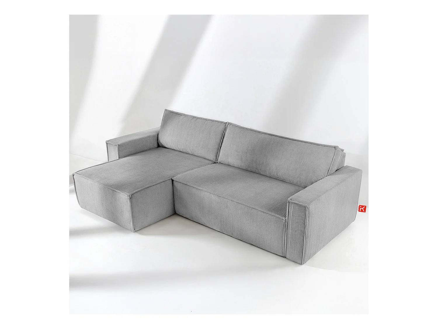 Canapé d'angle universel - gauche / droit - avec fonction couchage - avec coffre de rangement - Gris - NAPI